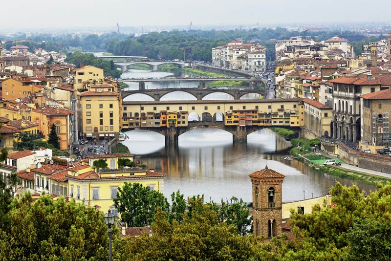 a stunning view of arno river in florence